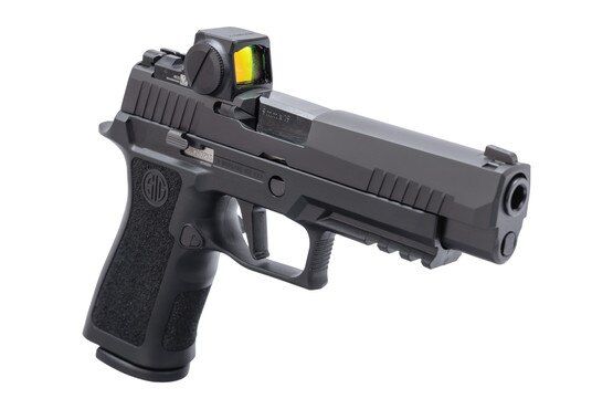 Striker fired, optic-ready 9mm pistol with full-size polymer frame.